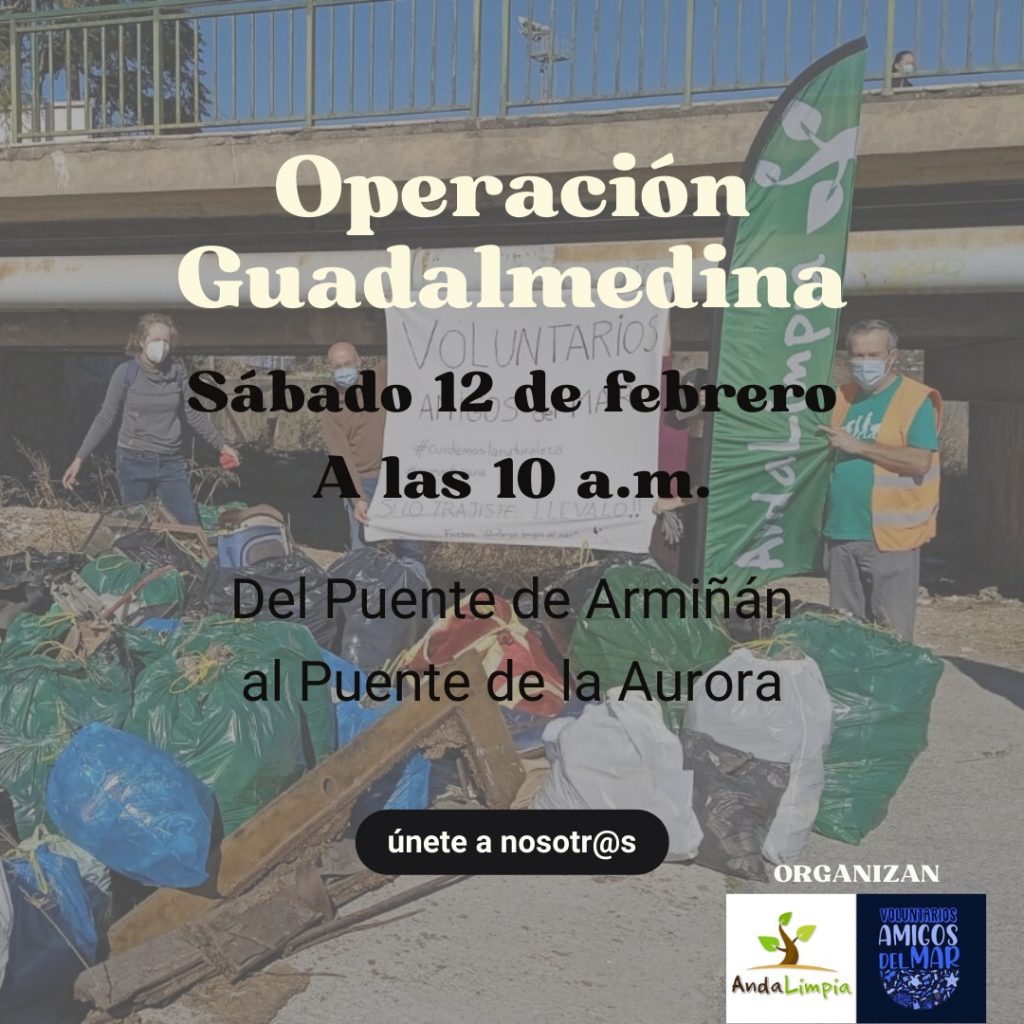 Cartel Limpieza en el río Guadalmedina