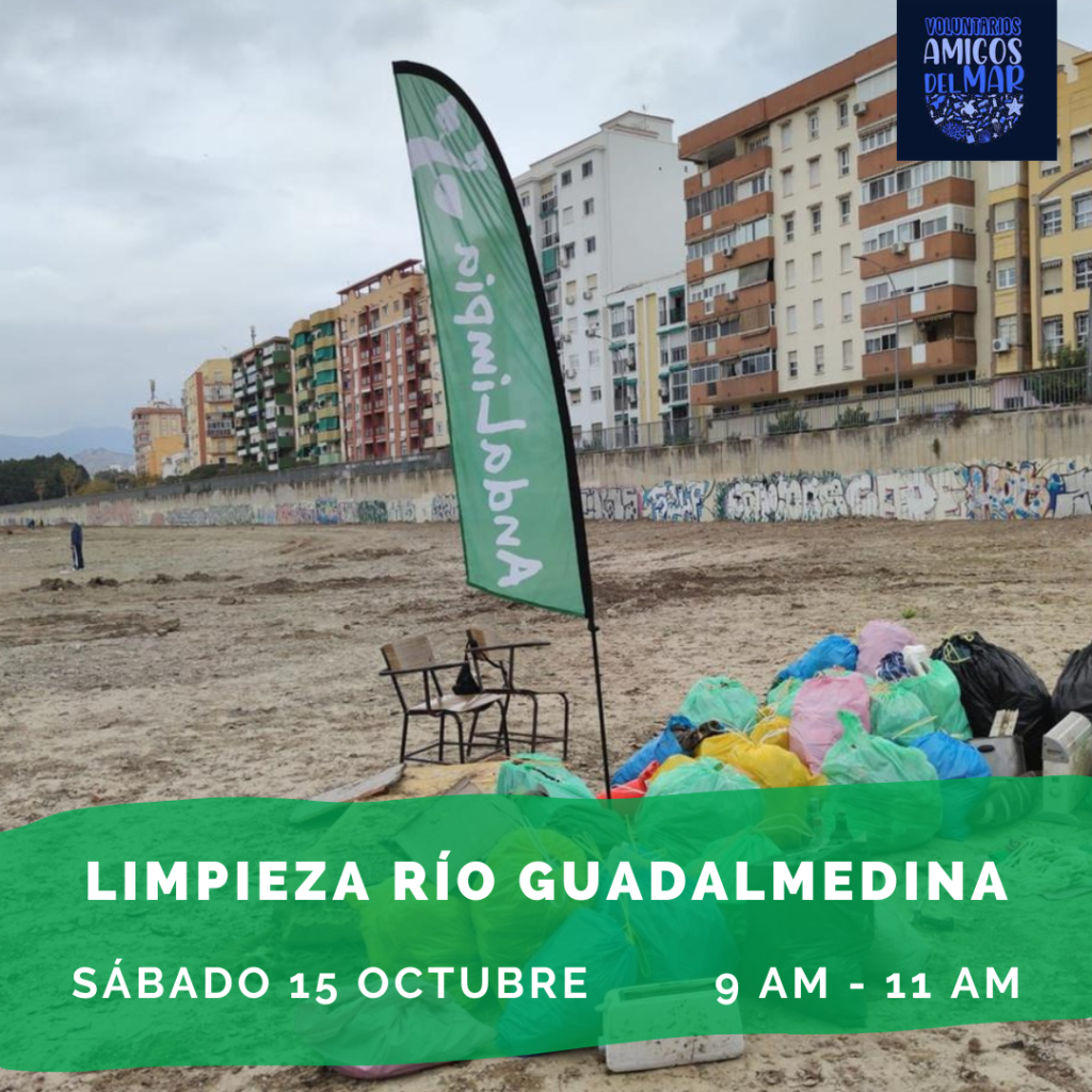 Cartel Limpieza en el río Guadalmedina