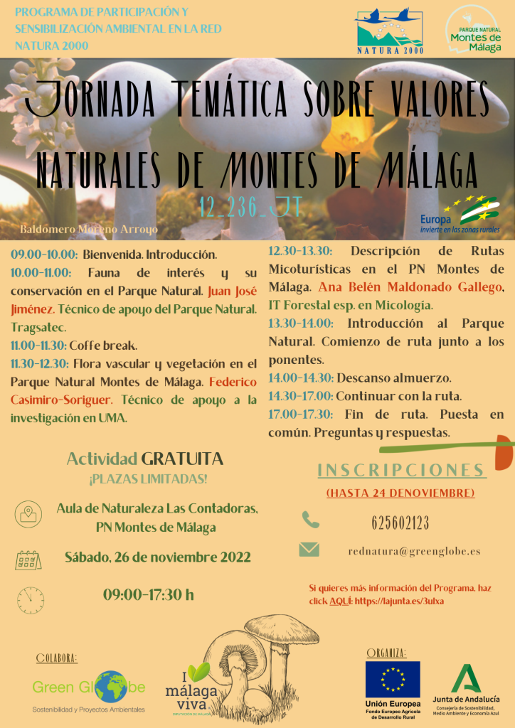 Cartel Valores naturales de Montes de Málaga