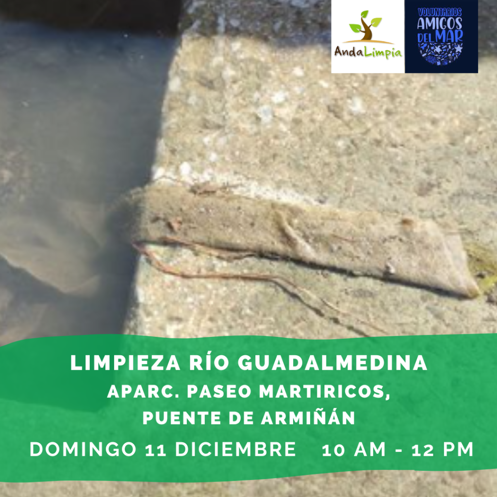Cartel limpieza en el río Guadalmedina