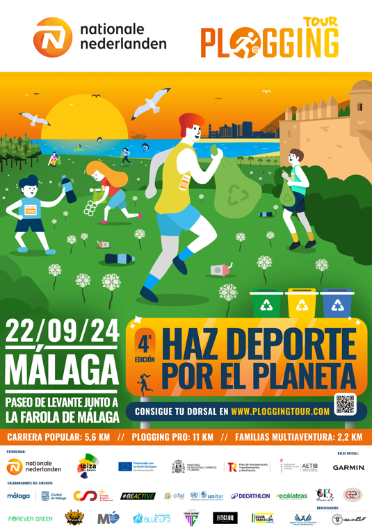 Cartel Plogging Tour Málaga - Haz Deporte por el Planeta