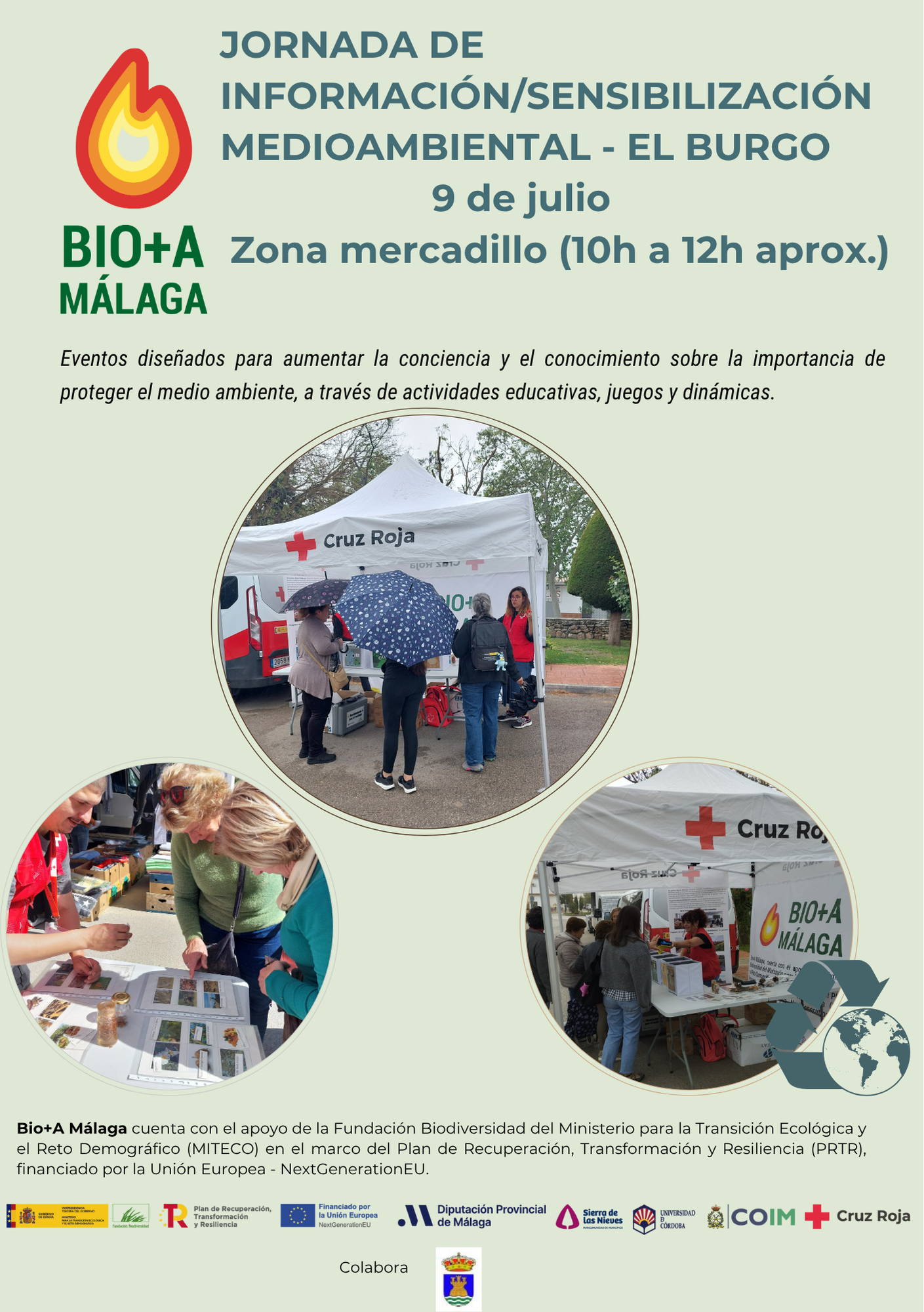 Cartel La jornada de sensibilización medioambiental en El Burgo se enmarcan dentro del Programa  Bio+A Málaga